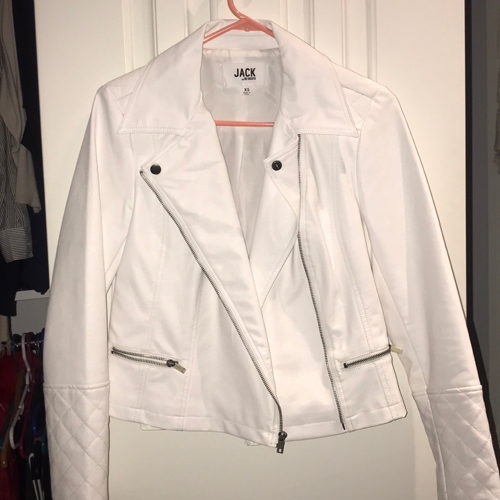 White faux leather jacket